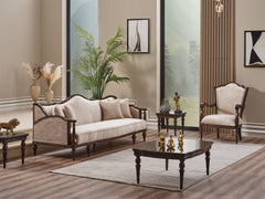 Zumrut Lux Beige Stationary Sofa - Ornate Home