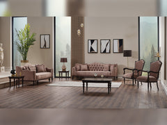 Zumrut Lux Light Brown 3-pieces (Sofa & Loveseat & Chair) Living Room Set - Ornate Home
