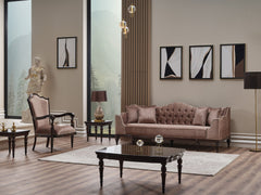 Zumrut Lux Light Brown 3-pieces (Sofa & Loveseat & Chair) Living Room Set - Ornate Home