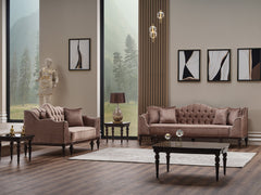 Zumrut Lux Light Brown 3-pieces (Sofa & Loveseat & Chair) Living Room Set - Ornate Home