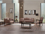 Zumrut Lux Light Brown 3-pieces (Sofa & Loveseat & Chair) Living Room Set - Ornate Home