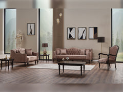 Zumrut Lux Light Brown 3-pieces (Sofa & Loveseat & Chair) Living Room Set - Ornate Home