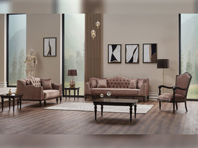 Zumrut Lux Light Brown 3-pieces (Sofa & Loveseat & Chair) Living Room Set - Ornate Home
