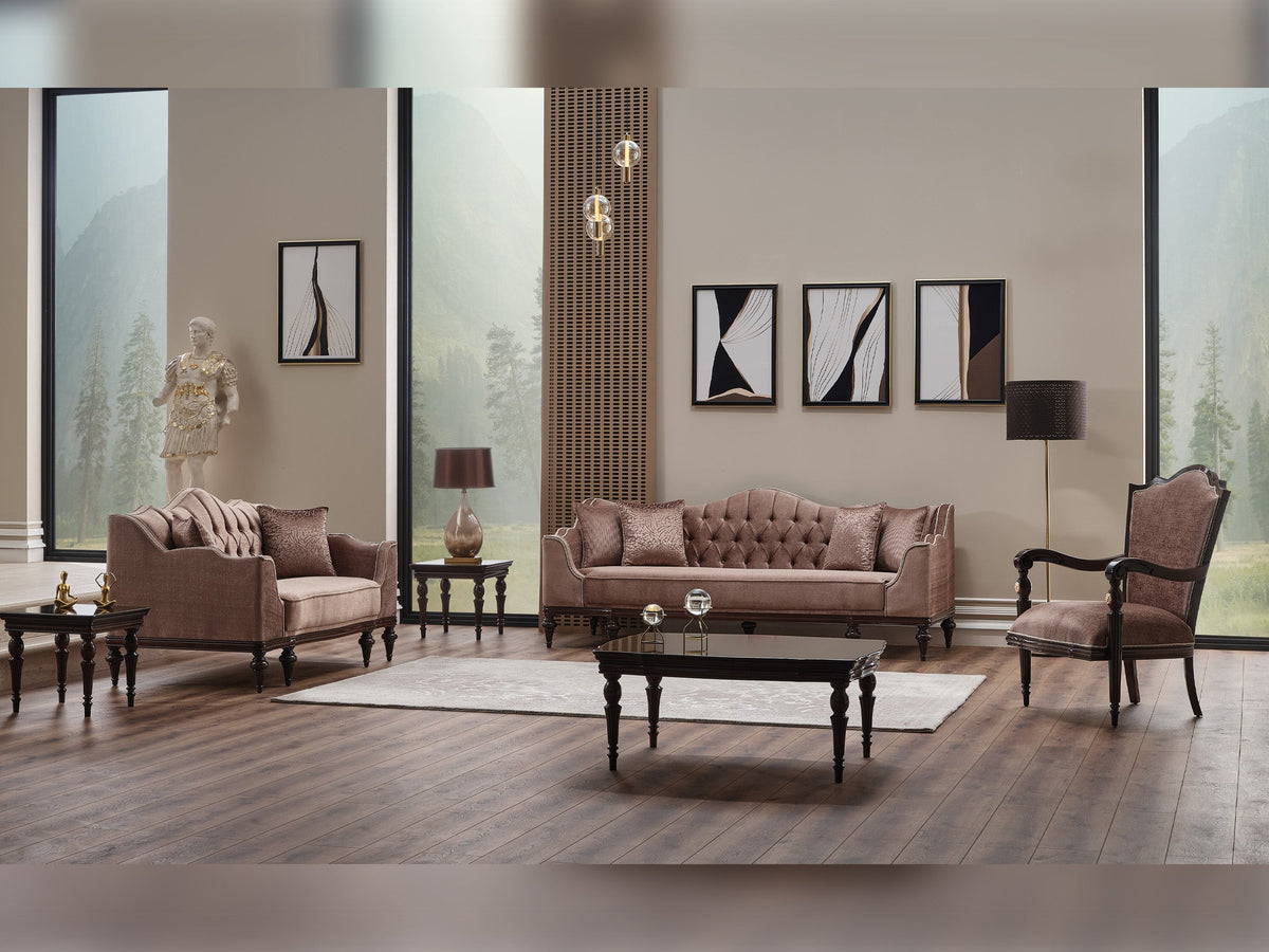 Zumrut Lux Light Brown Chair - Ornate Home