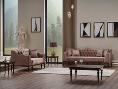 Zumrut Lux Light Brown Stationary Sofa - Ornate Home