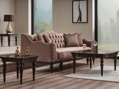 Zumrut Lux Light Brown Stationary Sofa - Ornate Home