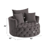 Zunyas Gray Accent Chair - Ornate Home