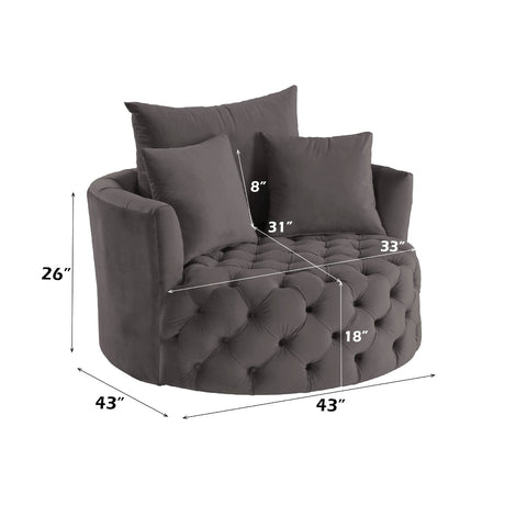 Zunyas Gray Accent Chair - Ornate Home