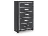 Zuraleus Black Five Drawer Chest - Ornate Home