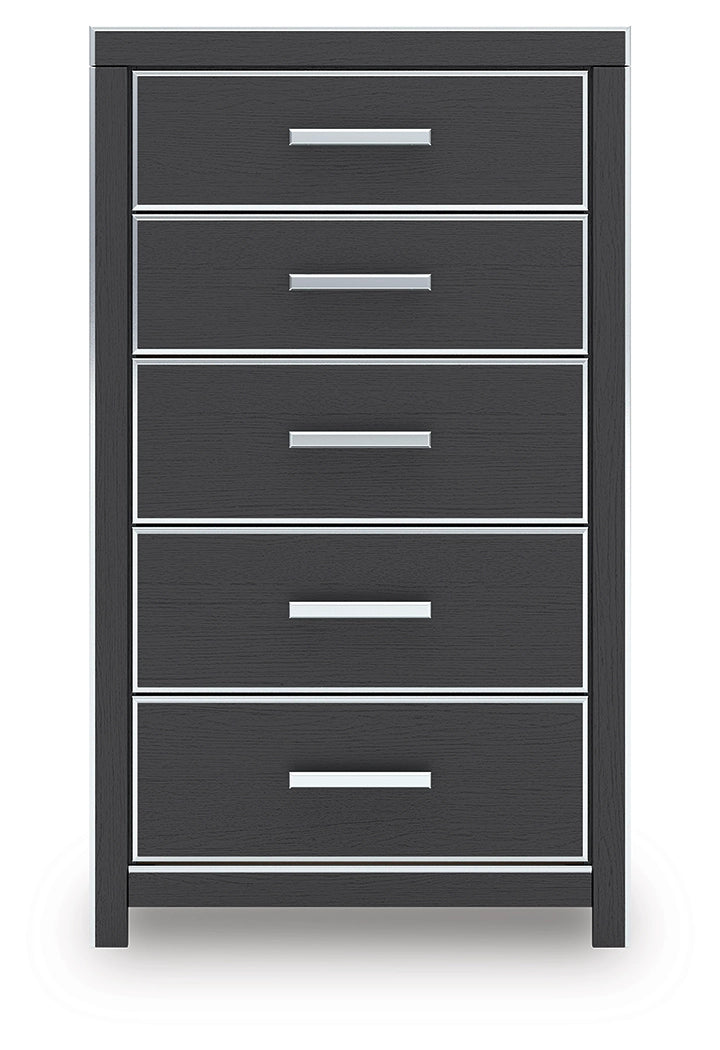 Zuraleus Black Five Drawer Chest - Ornate Home