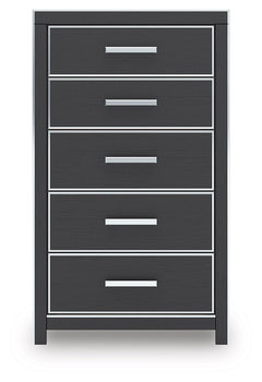 Zuraleus Black Five Drawer Chest - Ornate Home