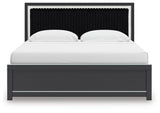 Zuraleus Black King Panel Bedroom Set with Dresser, Mirror and Nightstand (Online Special Price) - Ornate Home
