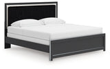 Zuraleus Black King Panel Bedroom Set with Dresser, Mirror and Nightstand (Online Special Price) - Ornate Home