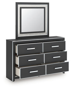 Zuraleus Black King Panel Bedroom Set with Dresser, Mirror and Nightstand - Ornate Home