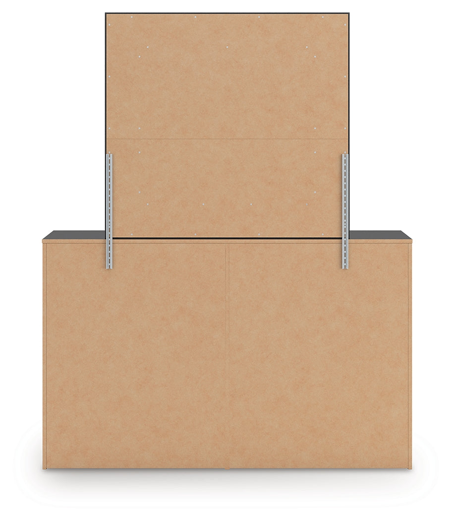 Zuraleus Black King Panel Bedroom Set with Dresser, Mirror and Nightstand - Ornate Home