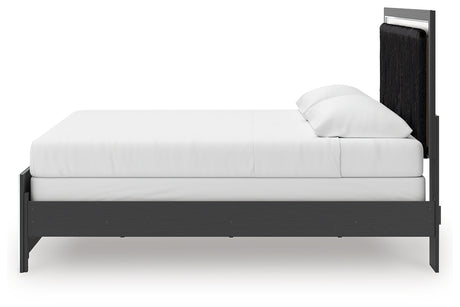 Zuraleus Black King Panel Bedroom Set with Dresser, Mirror and Nightstand - Ornate Home