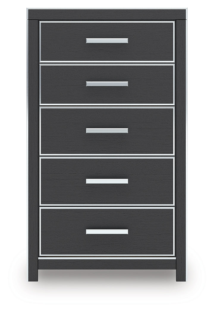 Zuraleus Black King Storage Bedroom Set with Dresser, Mirror, Chest and Nightstand (Online Special Price) - Ornate Home