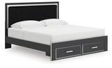 Zuraleus Black King Storage Bedroom Set with Dresser, Mirror, Chest and Nightstand (Online Special Price) - Ornate Home
