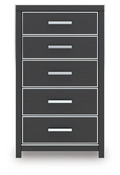Zuraleus Black King Storage Bedroom Set with Dresser, Mirror, Chest and Nightstand - Ornate Home