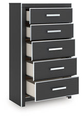 Zuraleus Black King Storage Bedroom Set with Dresser, Mirror, Chest and Nightstand - Ornate Home