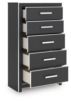 Zuraleus Black King Storage Bedroom Set with Dresser, Mirror, Chest and Nightstand - Ornate Home