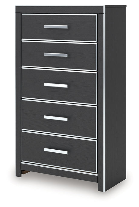 Zuraleus Black King Storage Bedroom Set with Dresser, Mirror, Chest and Nightstand - Ornate Home