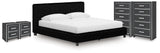 Zuraleus Black King Upholstered Bed, 2 Chests and 2 Nightstands - Ornate Home