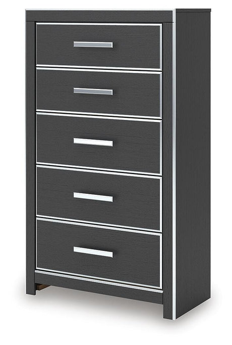 Zuraleus Black King Upholstered Bed, 2 Chests and 2 Nightstands - Ornate Home