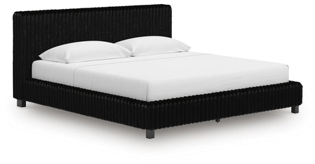 Zuraleus Black King Upholstered Bed, 2 Chests and 2 Nightstands - Ornate Home
