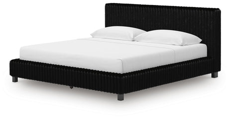 Zuraleus Black King Upholstered Bed, 2 Chests and 2 Nightstands - Ornate Home