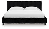 Zuraleus Black King Upholstered Bed, Dresser, Mirror and 2 Nightstands - Ornate Home