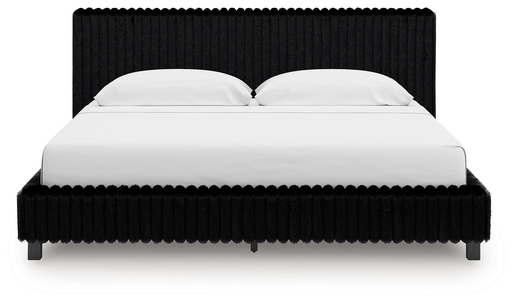Zuraleus Black King Upholstered Bed, Dresser, Mirror and 2 Nightstands - Ornate Home