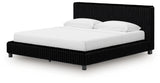Zuraleus Black King Upholstered Bed, Dresser, Mirror and 2 Nightstands - Ornate Home