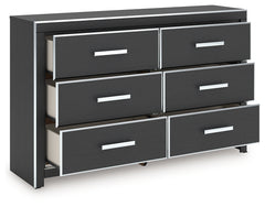 Zuraleus Black King Upholstered Bed, Dresser and Nightstand - Ornate Home