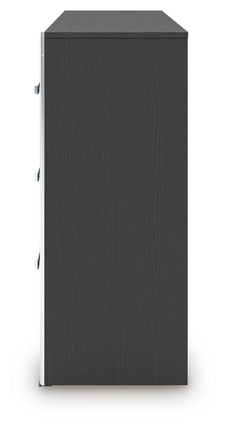 Zuraleus Black King Upholstered Bed, Dresser and Nightstand - Ornate Home