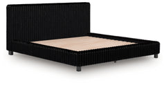 Zuraleus Black King Upholstered Bed, Dresser and Nightstand - Ornate Home