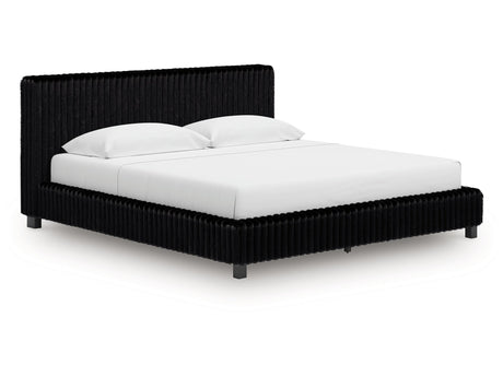 Zuraleus Black King Upholstered Bed - Ornate Home