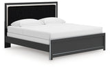 Zuraleus Black King Upholstered Panel Bed - Ornate Home