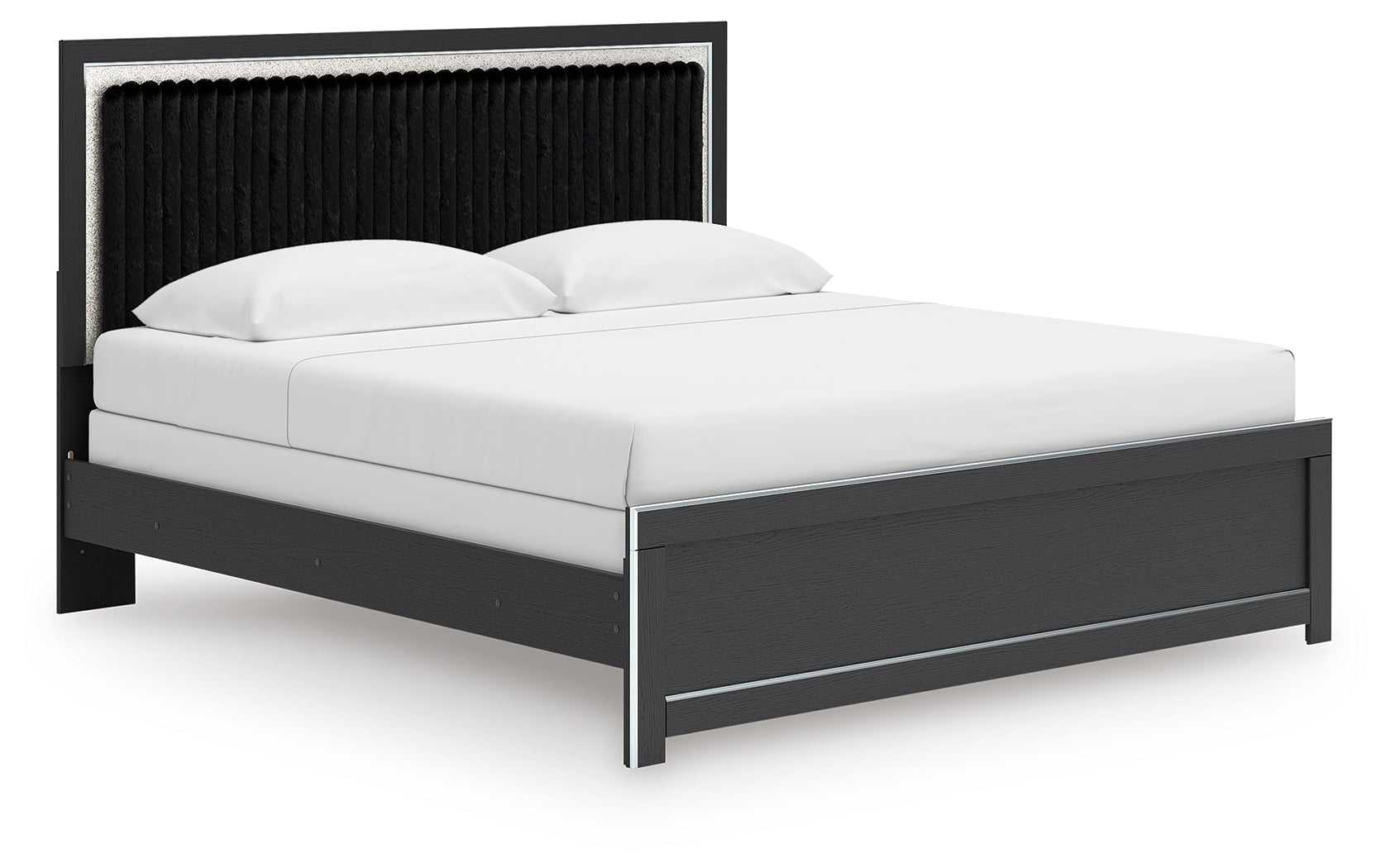 Zuraleus Black King Upholstered Panel Bed - Ornate Home