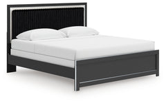 Zuraleus Black King Upholstered Panel Bed - Ornate Home