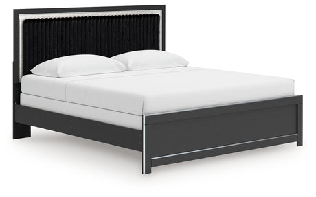 Zuraleus Black King Upholstered Panel Bed - Ornate Home