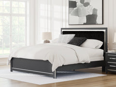 Zuraleus Black King Upholstered Panel Bed - Ornate Home
