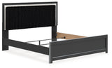 Zuraleus Black King Upholstered Panel Bed - Ornate Home