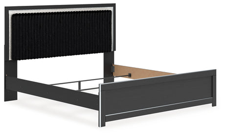 Zuraleus Black King Upholstered Panel Bed - Ornate Home