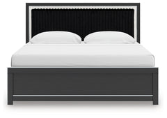 Zuraleus Black King Upholstered Panel Bed - Ornate Home