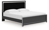 Zuraleus Black King Upholstered Panel Platform Bed (Online Special Price) - Ornate Home