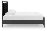 Zuraleus Black King Upholstered Panel Platform Bed - Ornate Home