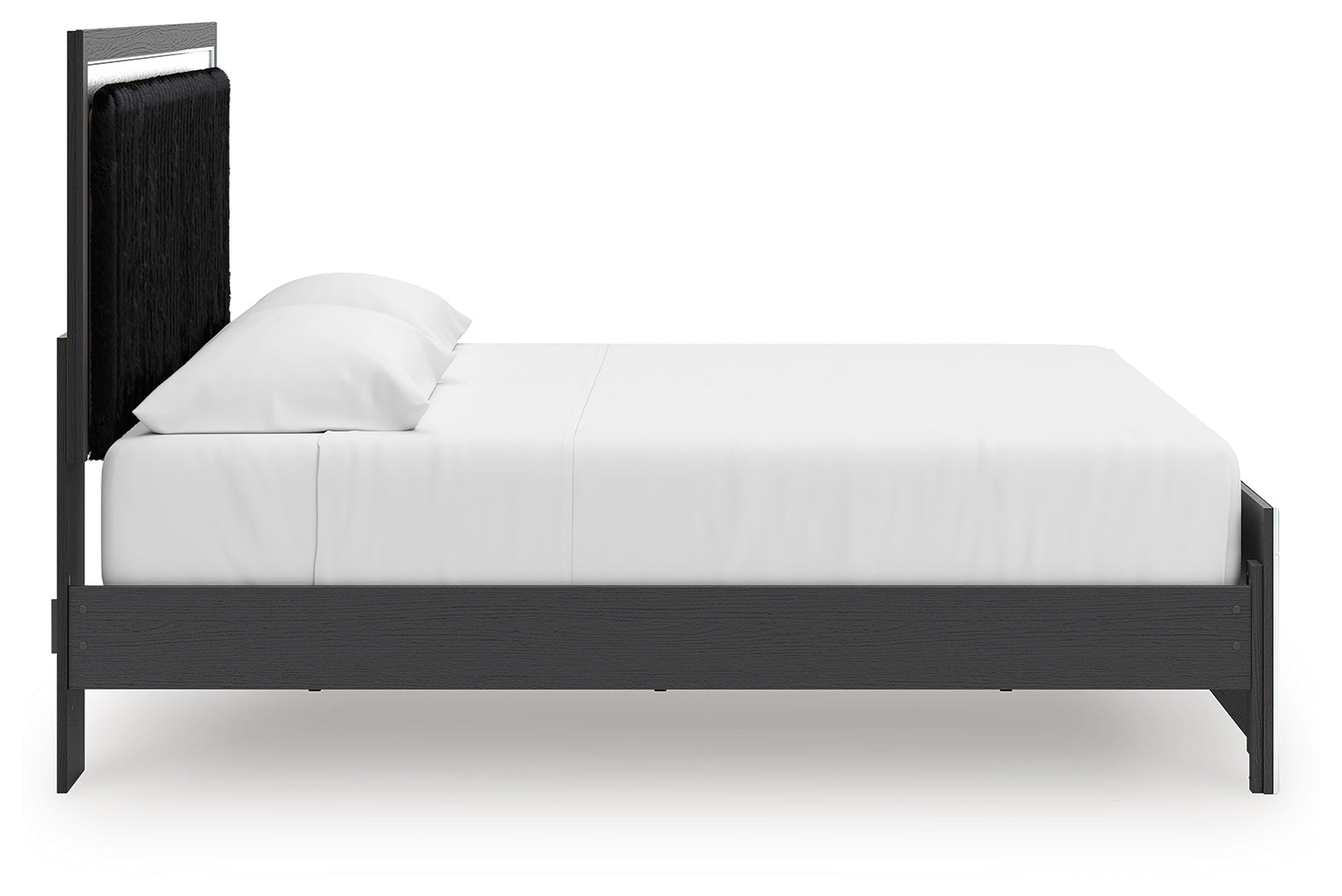 Zuraleus Black King Upholstered Panel Platform Bed - Ornate Home