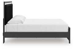Zuraleus Black King Upholstered Panel Platform Bed - Ornate Home