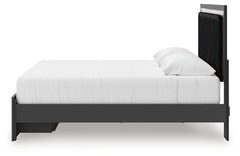 Zuraleus Black King Upholstered Panel Platform Storage Bed - Ornate Home